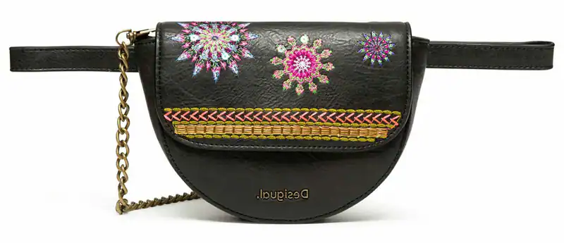 Desigual Ada Nyon Belt Bag Gürteltasche Tasche Marron Oscuro Schwarz Violett Neu