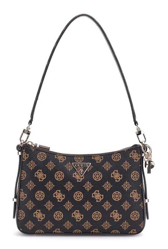 GUESS Eco Erica Top Zip Shoulder Bag Schultertasche Tasche Mocha Logo Neu