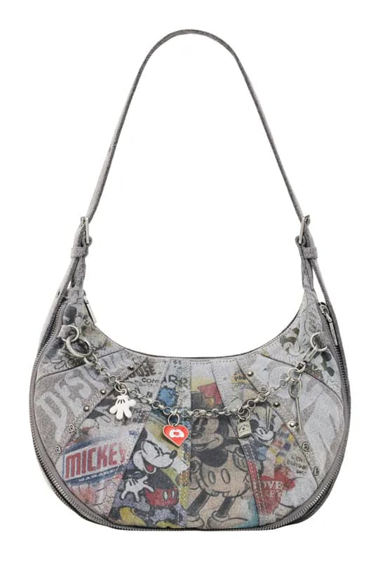 Desigual Mickey All Denim Shoulder Bag Schultertasche Tasche Denim Light Grey