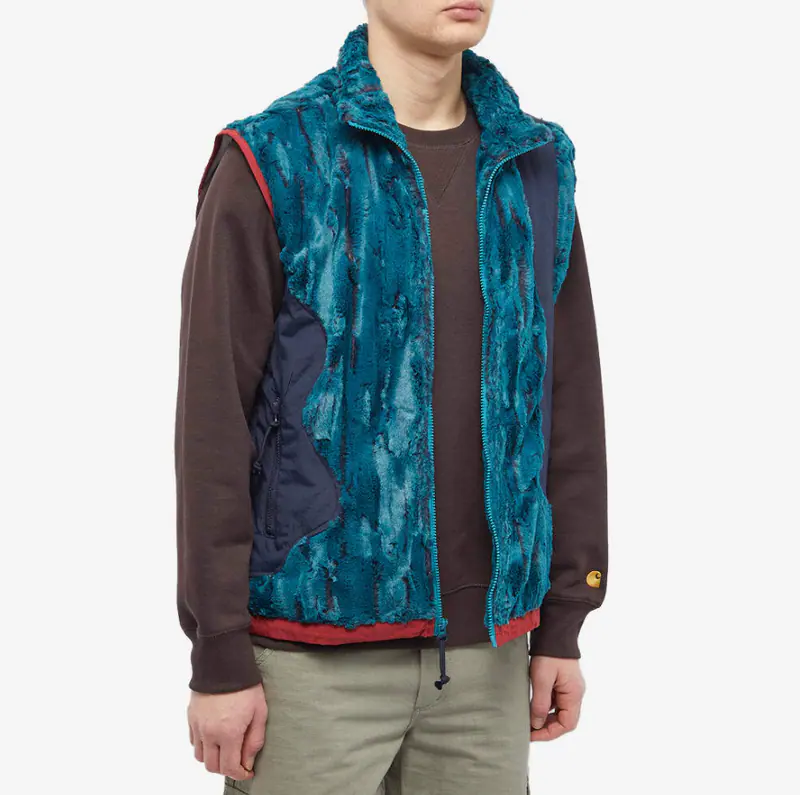 Brain Dead Weste Mehrfarbig Kunstfell Gr. XL Herren Paneled Fur Vest