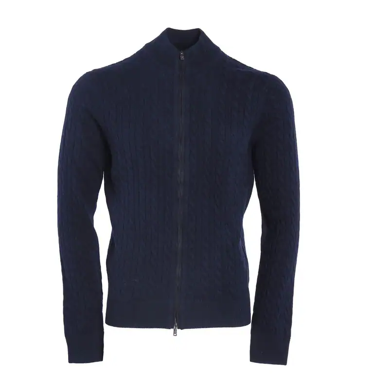 Hackett London Cardigan Blau Kaschmir-Mix Strick Gr. 2XL Herren HM702846