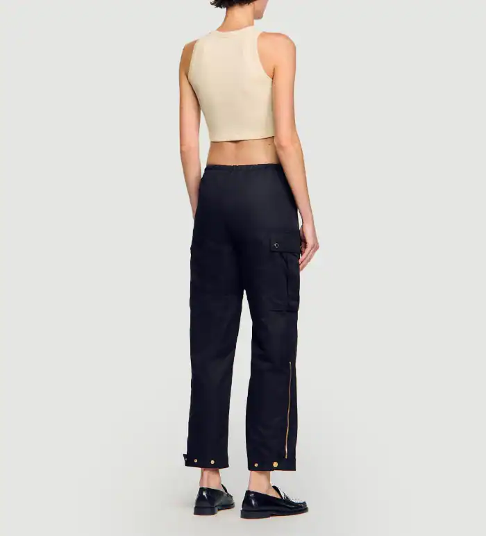 Sandro Women's Black Cargo Trousers Size 34 FR 6 UK 2 US SFPPA01380