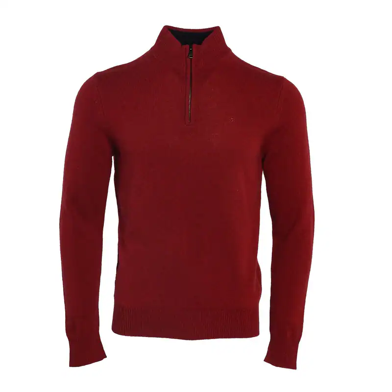 Hackett London Pullover Rot Strick Zip Up Wolle HM702877 Gr. S Herren Sweater