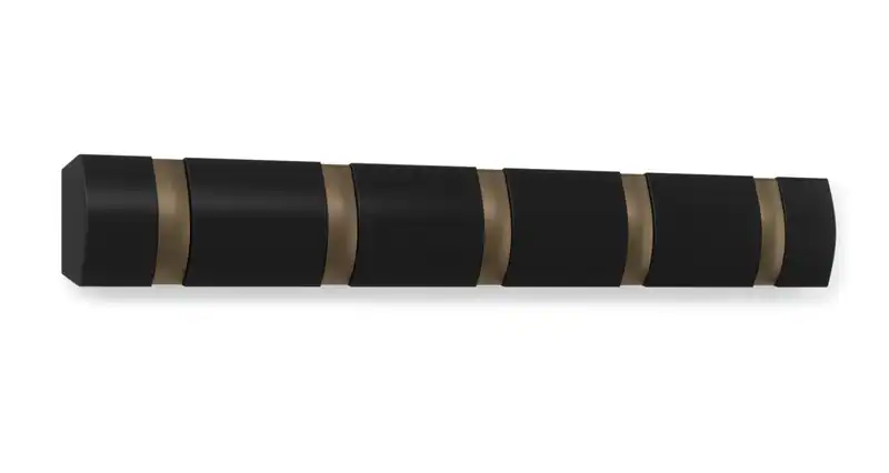 UMBRA Garderobenleiste FLIP HOOK 5er Hakenleiste schwarz gold 318850-1186-U40