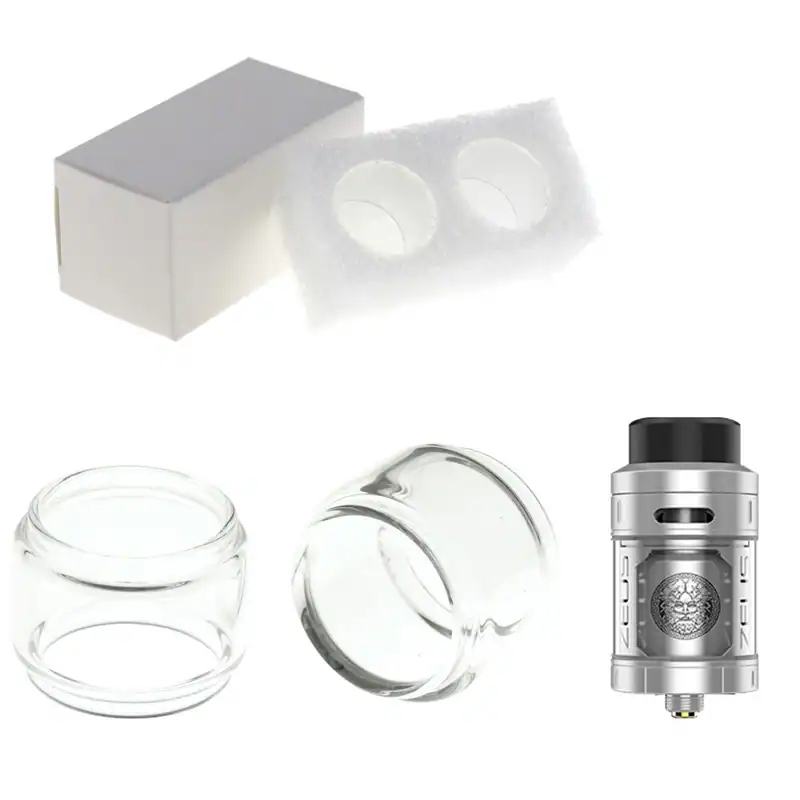 2x Ersatzglas für Geekvape ZEUS RTA Tank 6ml Bulb Glas Pyrex Tube Glastank