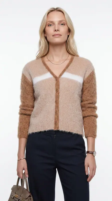 Maje Damen Cardigan Camel Mohairmischung Größe 36 FR MFPCA00214
