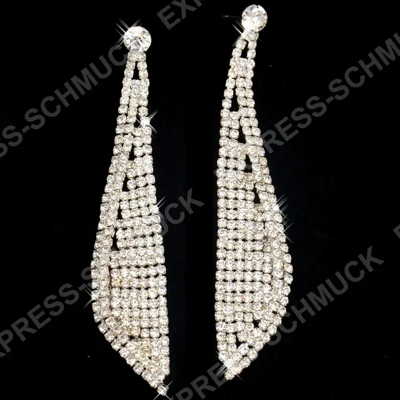 Strass Ohrringe Chandelier langer Ohrschmuck Strassschmuck Party Hochzeit edel