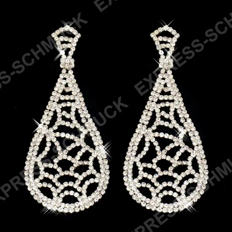 Große Strass Ohrringe funkelnd edles Design Chandelier Funkelnd Bling Glitzern