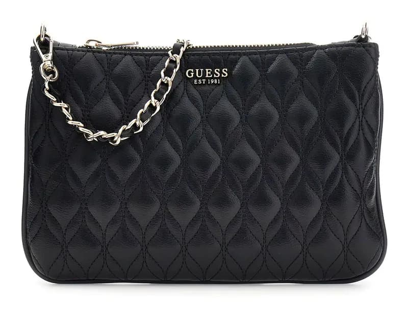 GUESS Maxine Quilted Flat Pouch Handtasche Utensilientasche Tasche Black schwarz