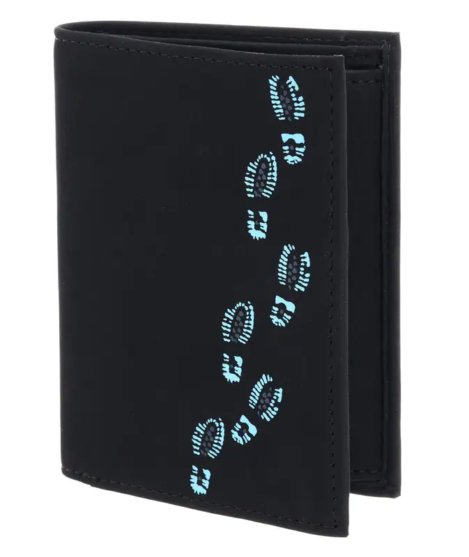 oxmox New Cryptan RFID Protect Kombibörse Footsteps Print Cyan Black Neu