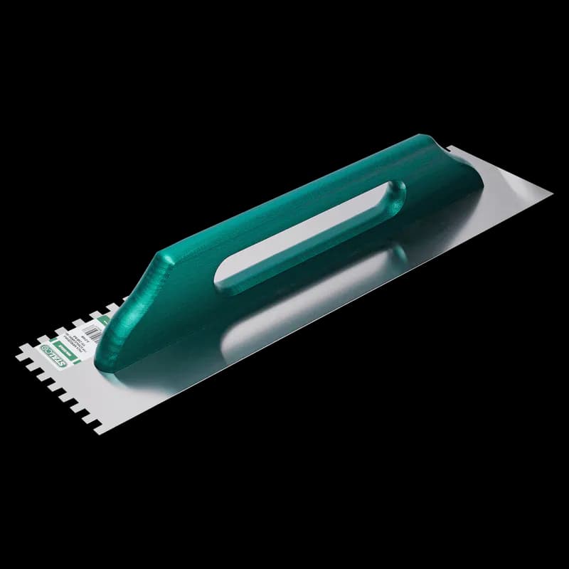 Edelstahl Glättkelle 480x130mm mit 8x8mm Zähnen - Stalco S-37408