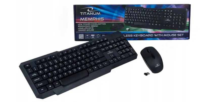 Kabelloses Tastatur- und Maus-Set Titanum Memphis schwarz