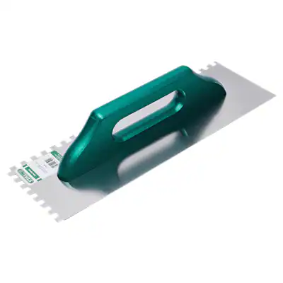 Edelstahl Glättkelle 380x130mm mit 8x8mm Zahnung von Stalco S-37308