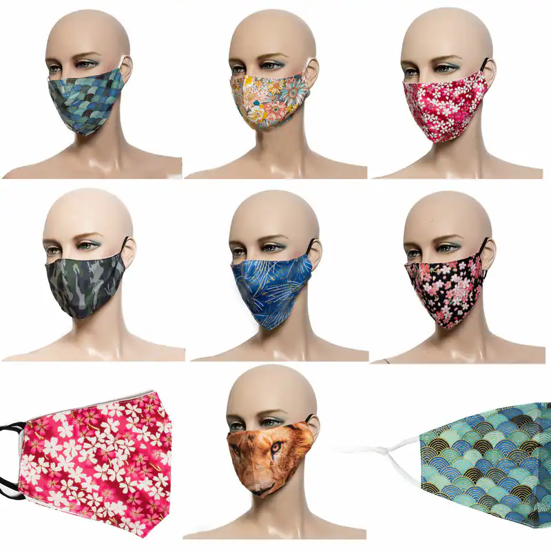 Maske Mundmaske Behelfsmaske schlichte Muster Mehrfarbig Unisex verstellbar Neu