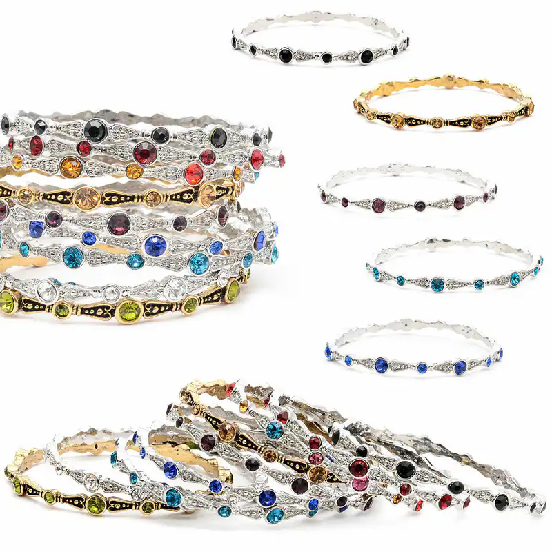 Bollywood Armreif Damen Strass Schmuck Armband Indisch Glanz Edel Orientalisch