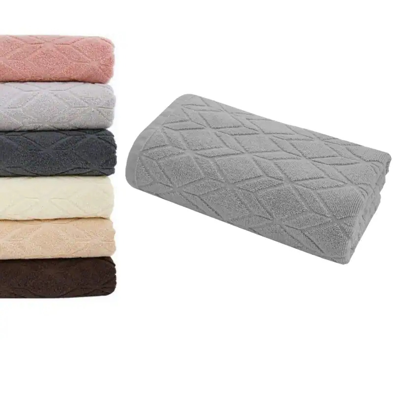 Handtuch Bad 30x50 cm GEOMETRIC Grau TEXPOL Baumwolle 420g