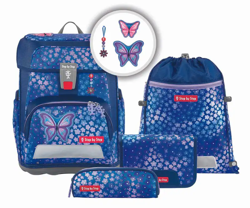 Step by Step Cloud Schulranzen-Set 5-teilig Butterfly Maja dunkelblau