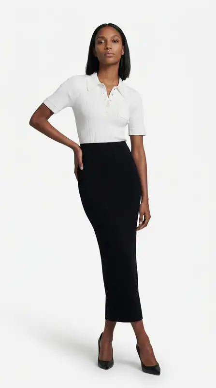 Sandro Kleid Schwarz Strick Midi Gr. 36 FR Damen SFPRO03187