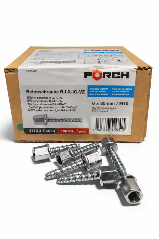 Förch Betonschrauben R-LX-IG-VZ 6 x 35 mm / M10 – verzinkt – 100 Stück