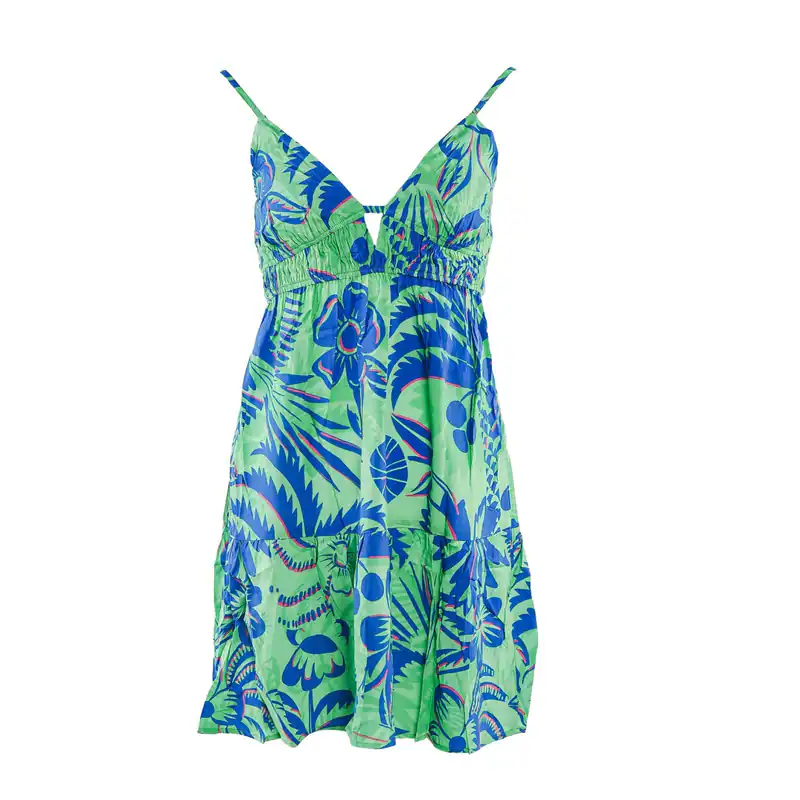 Desigual Damen Kleid Grün Blumenmuster Ausgestellt 23SWMW14