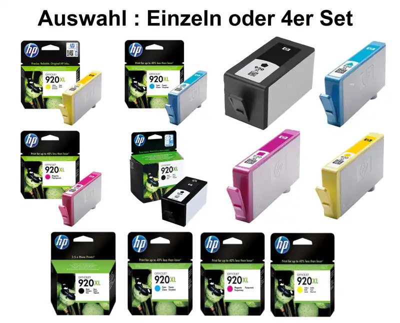 Druckerpatronen Original HP 920XL Auswahl Einzeln oder im Set alle Farben