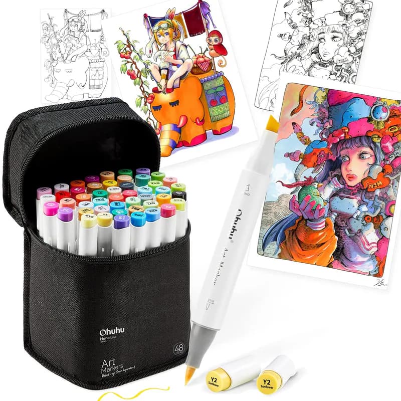 Ohuhu Marker Stift Pinsel Typ 48 Farbe 49 Illustration Pinsel Fett Illustration