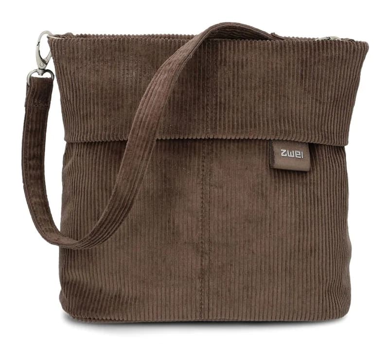 zwei Mademoiselle.M M8 Umhängetasche Tasche Cord - Wood dunkelgrau Neu