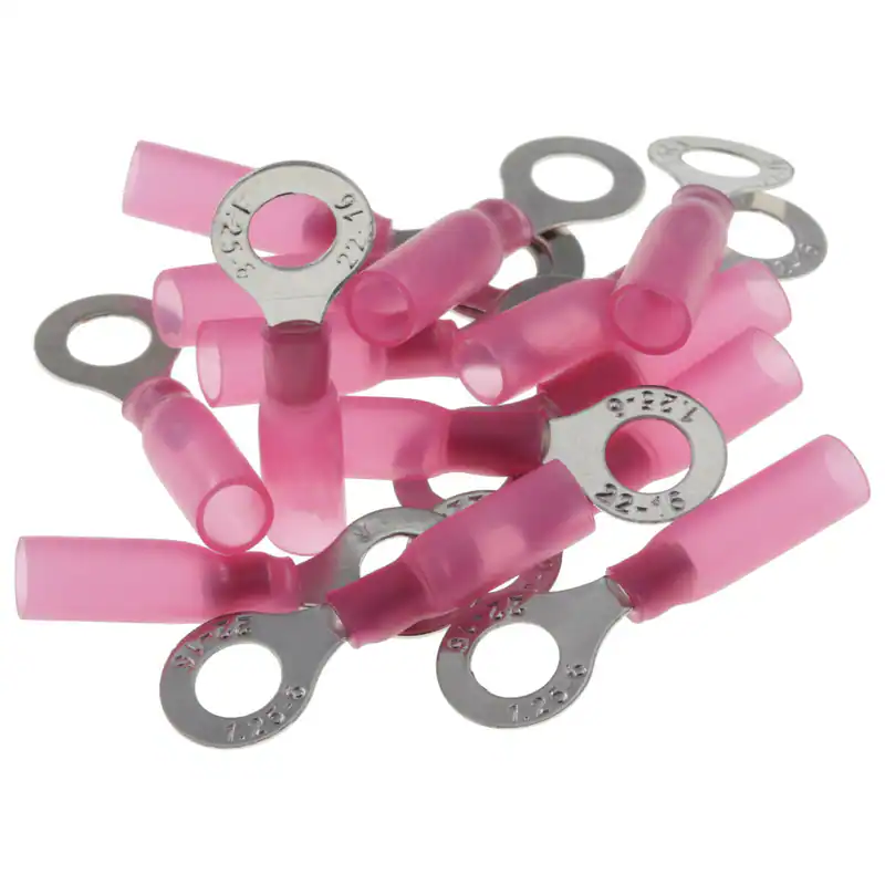 Rote Ringkabelschuhe 0.5 - 1.5 mm² Kabelschuhe M3 bis M10 Schrumpfschlauch Kabel