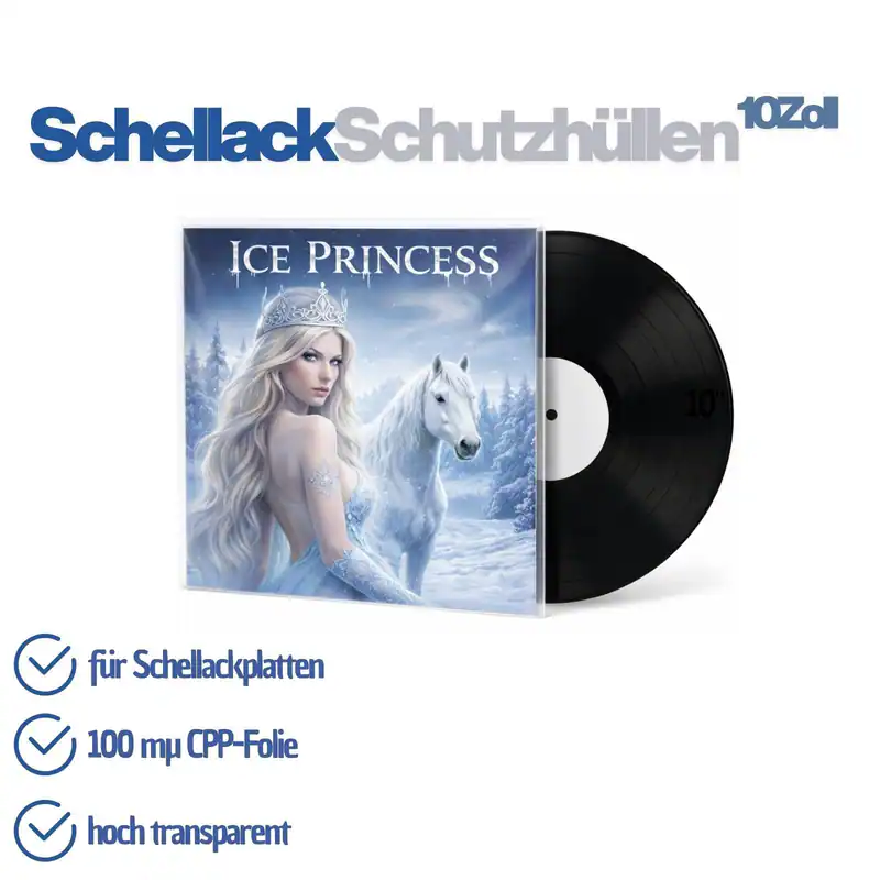 200 St. glasklare Schellack Cover Schutzhüllen für Vinyl Schallplatten 10 Zoll