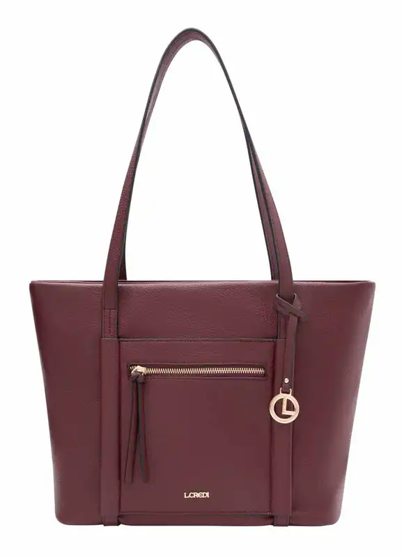 L.CREDI Merle Shopper Shopper Schultertasche Tasche Wine weinrot Neu