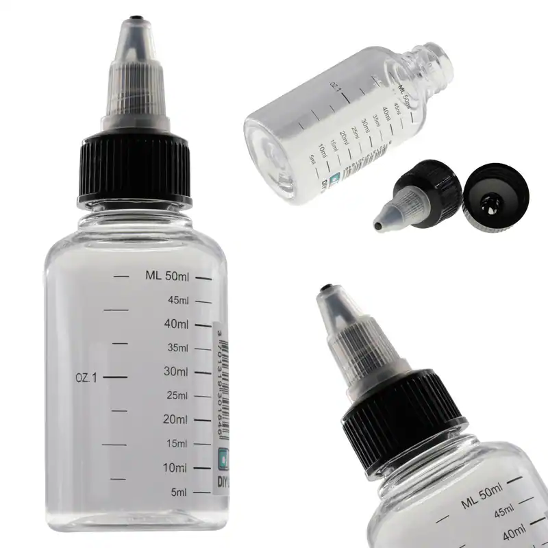 60ml Leerflasche Drehverschluss Skala PET Flasche Liquid Tropfflaschen Twist cap