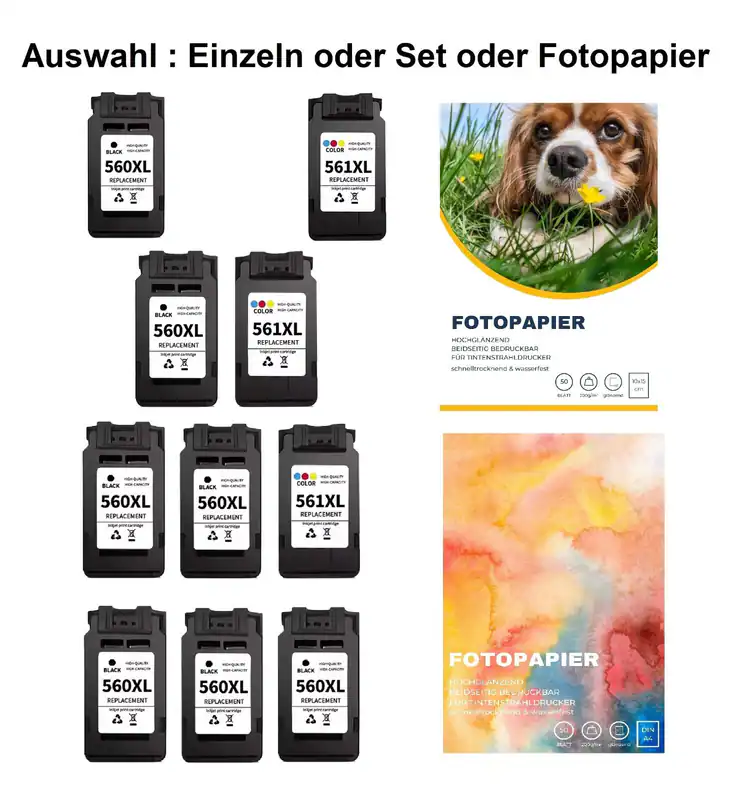 Canon PG-560XL CL-561XL kompatible Pixma TS5351 TS5351a TS5351i - XXL-Füllung
