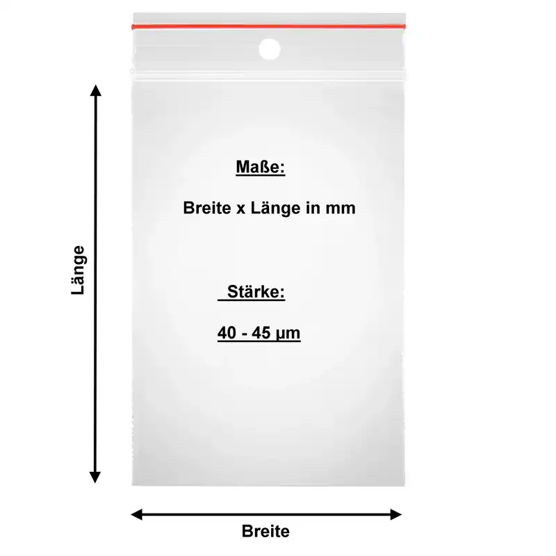70x100 mm Druckverschlussbeutel ZIP Folienbeutel Verschluss Tüten Bag Zipbeutel
