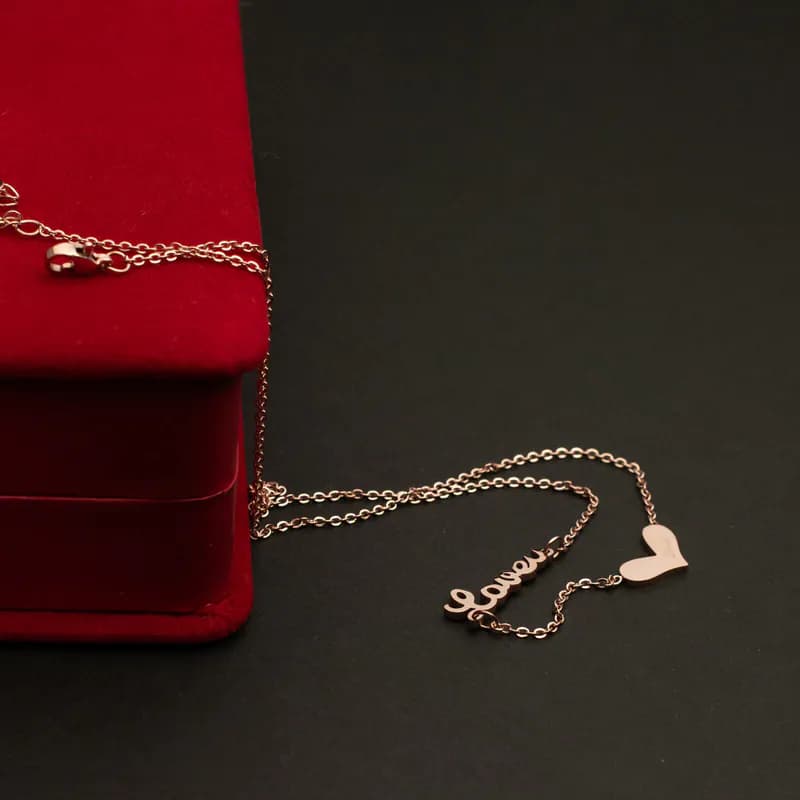 Halskette Edelstahl Herz Liebe Love Anhänger Filigran Geschenk Edelstahlkette