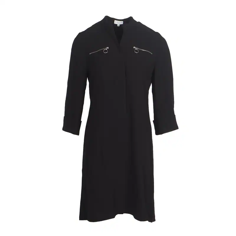 Claudie Pierlot Damen Kleid Schwarz V-Ausschnitt Kurz Gr. 38 M 08R1H18