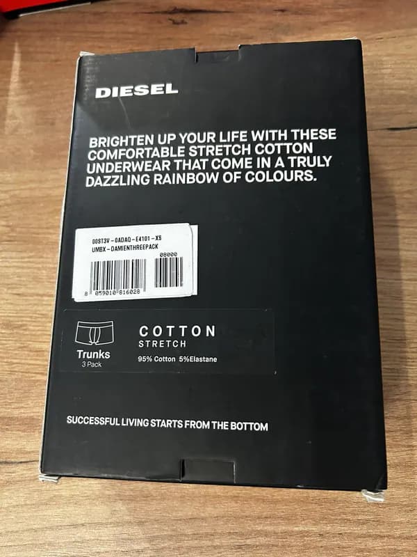 Diesel Herrenunterwäsche 3er-Pack Boxershorts-Set Verschiedene Größen E4101