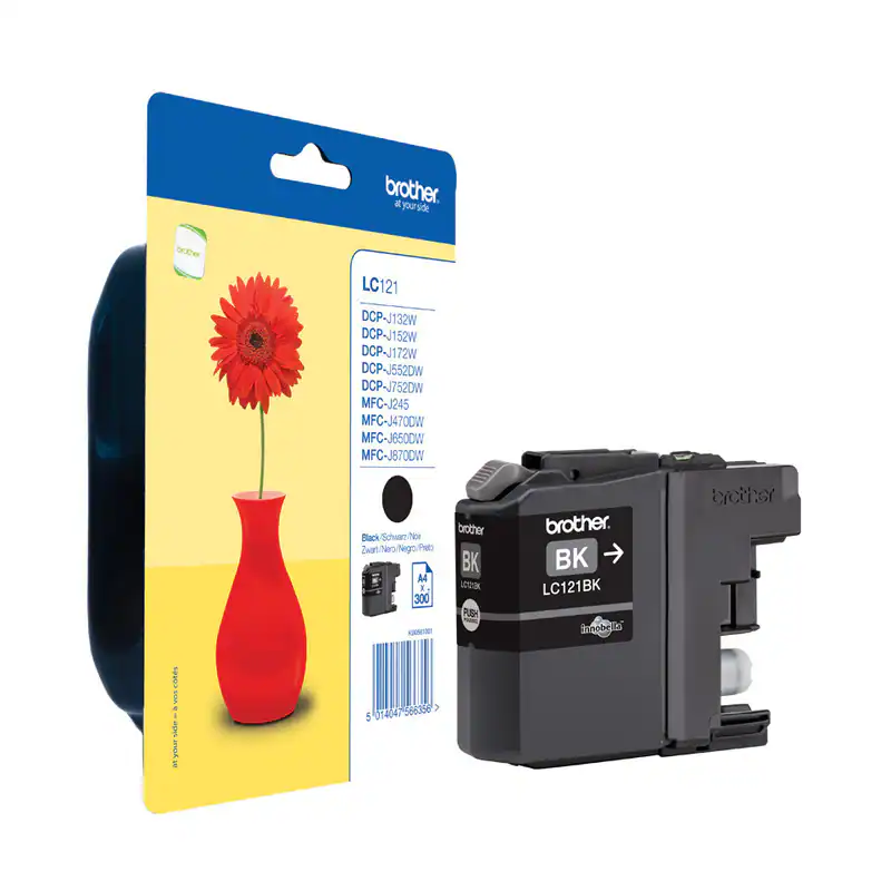 Original Brother LC121BK schwarz DCP-J132W DCP-J152W DCP-J172W OVP DATUM 11/2022