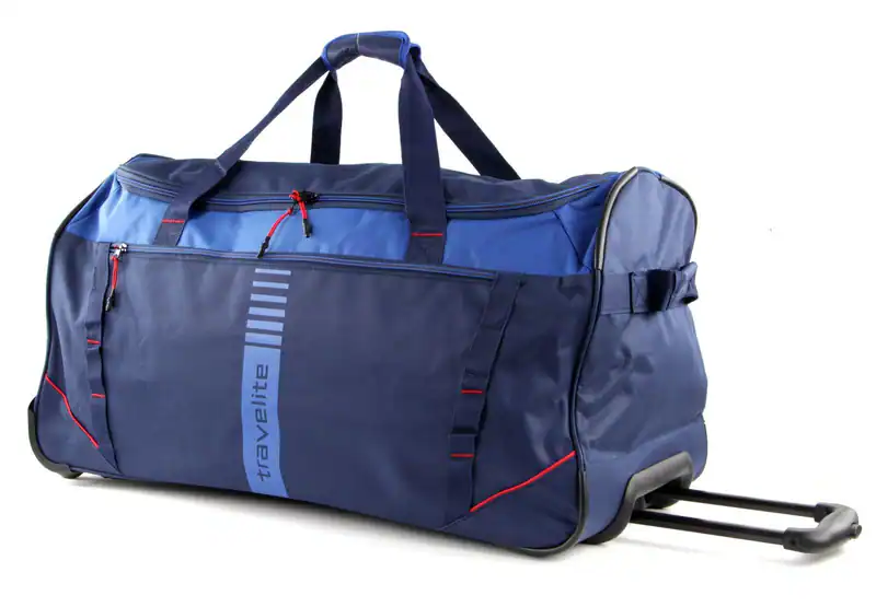 travelite Basic Active Trolley Travel Bag Trolley Tasche Marine / Red Blau Rot