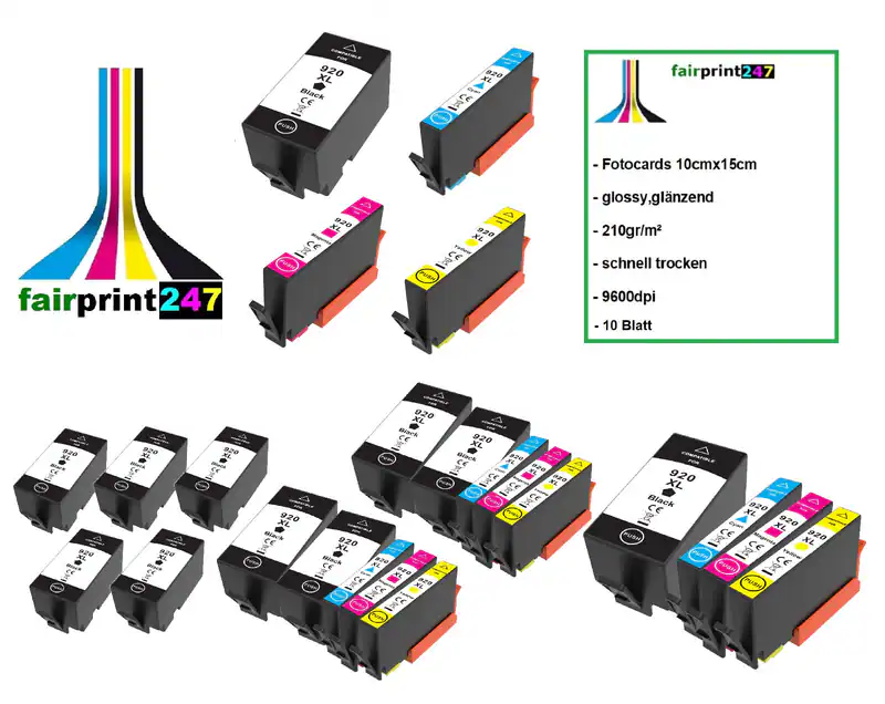 XXL-Patronen ersetzt HP 920XL für OfficeJet 6000 6500 7000 7500 oder Fotopapier