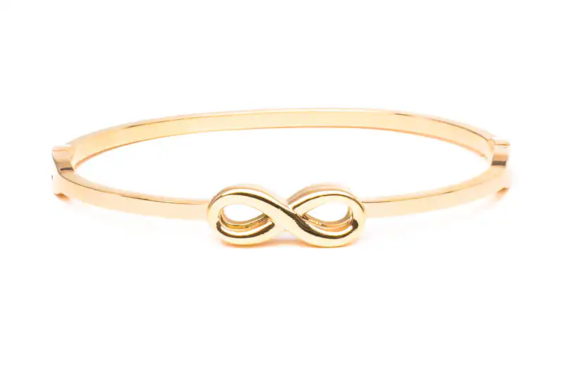 Edelstahl Armreif Goldfarben Unendlichkeit Infinity Damen Armband Geschenkidee❤️