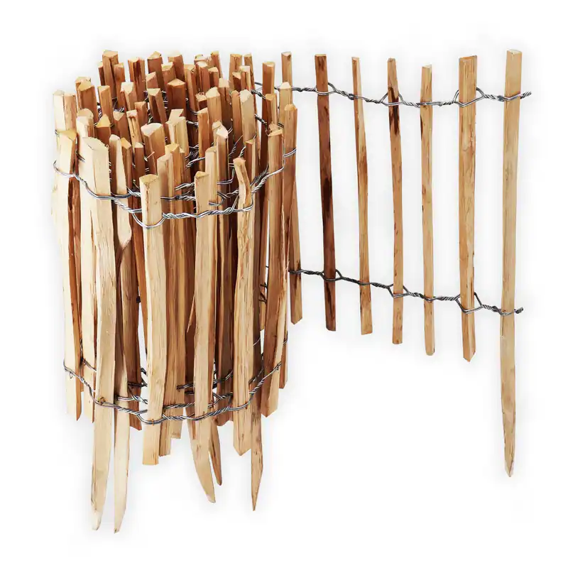 Staketenzaun Rollboarder Lattenabstand 4-6cm Gartenzaun Kastanienzaun Holzzaun