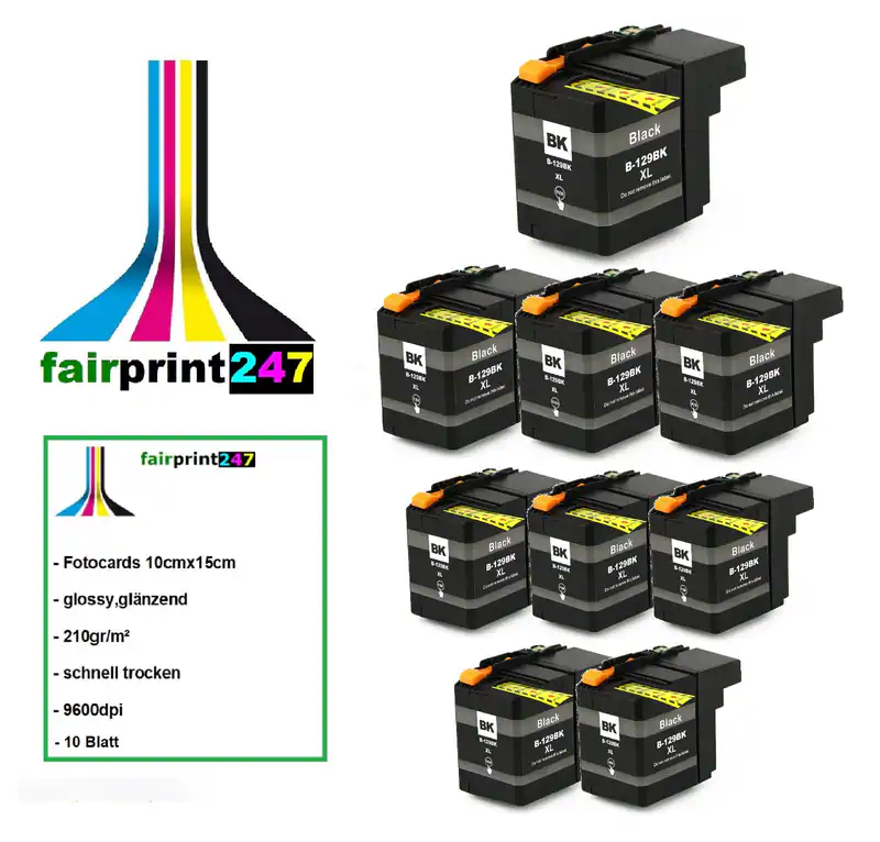 XXL Druckerpatrone schwarz 58ml für Brother Brother MFC-J6720DW oder Fotopapier