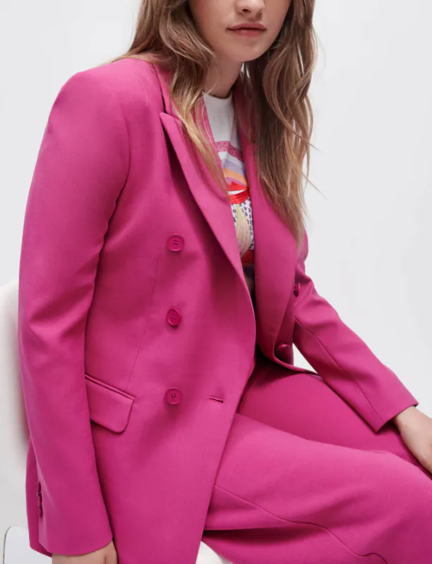 Maje Blazer Jacke Pink Rosa Wollmischung Gr. FR 40 L Damen MFPVE00403