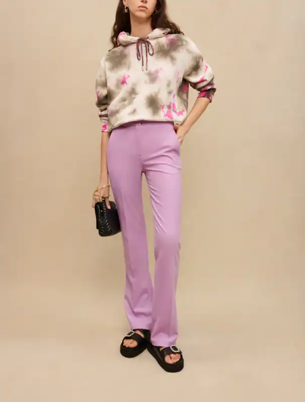 Maje Hose Lila Gr. 32 FR 34 Damen Straight Leg Gerade Anzughose MFPPA00488