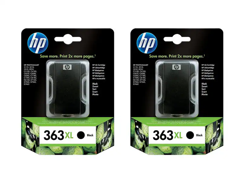 2 x Original HP 363XL schwarz ca. 1120 Seiten DATUM 03/2017 ungeöffnete OVP