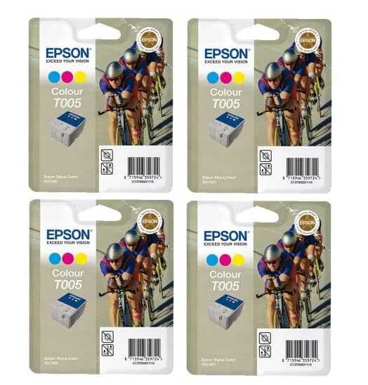 4 x Original Epson T005 color STYLUS Color 900 980 -- o.V.