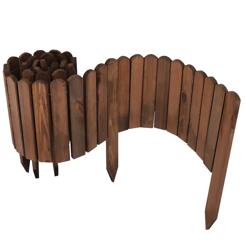 Holz Rollzaun Beeteinfassung für Beet-& Rasenabgrenzungen Rollboarder Beetzaun