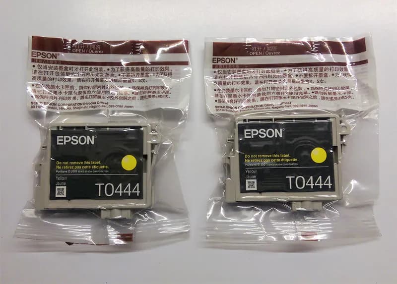 2 x Original Epson T0444 gelb XL C64 C66 C84 C86 CX3600 CX3650 CX6400 CX6600