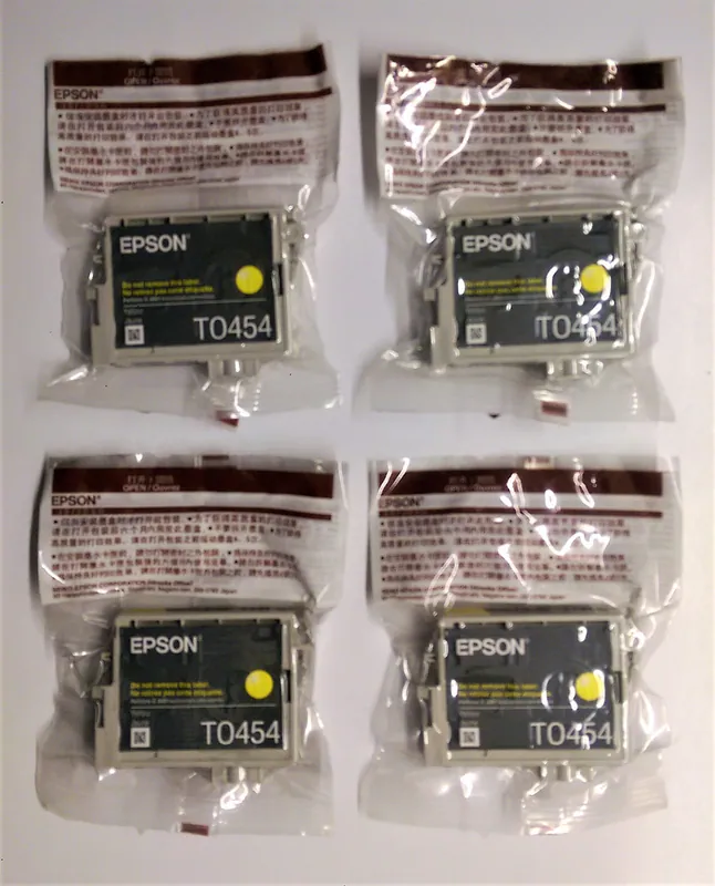 4 x Original Epson T0454 gelb C64 C66 C84 C86 CX3600 CX3650 CX6400 CX6600