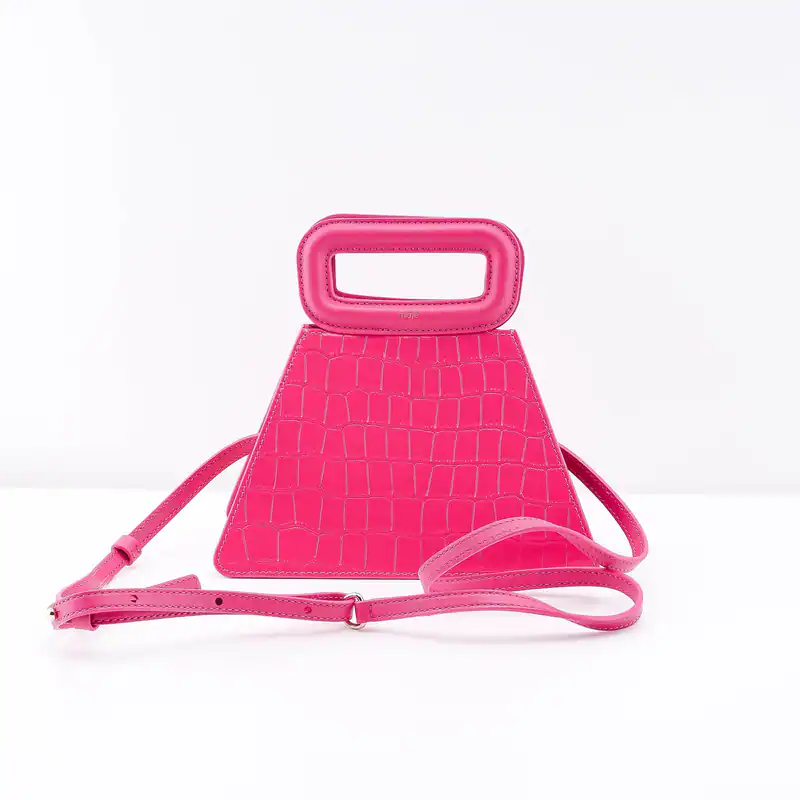 Maje Handtasche Pink Rosa Leder Pyramide Damen Echtleder MFASA00329